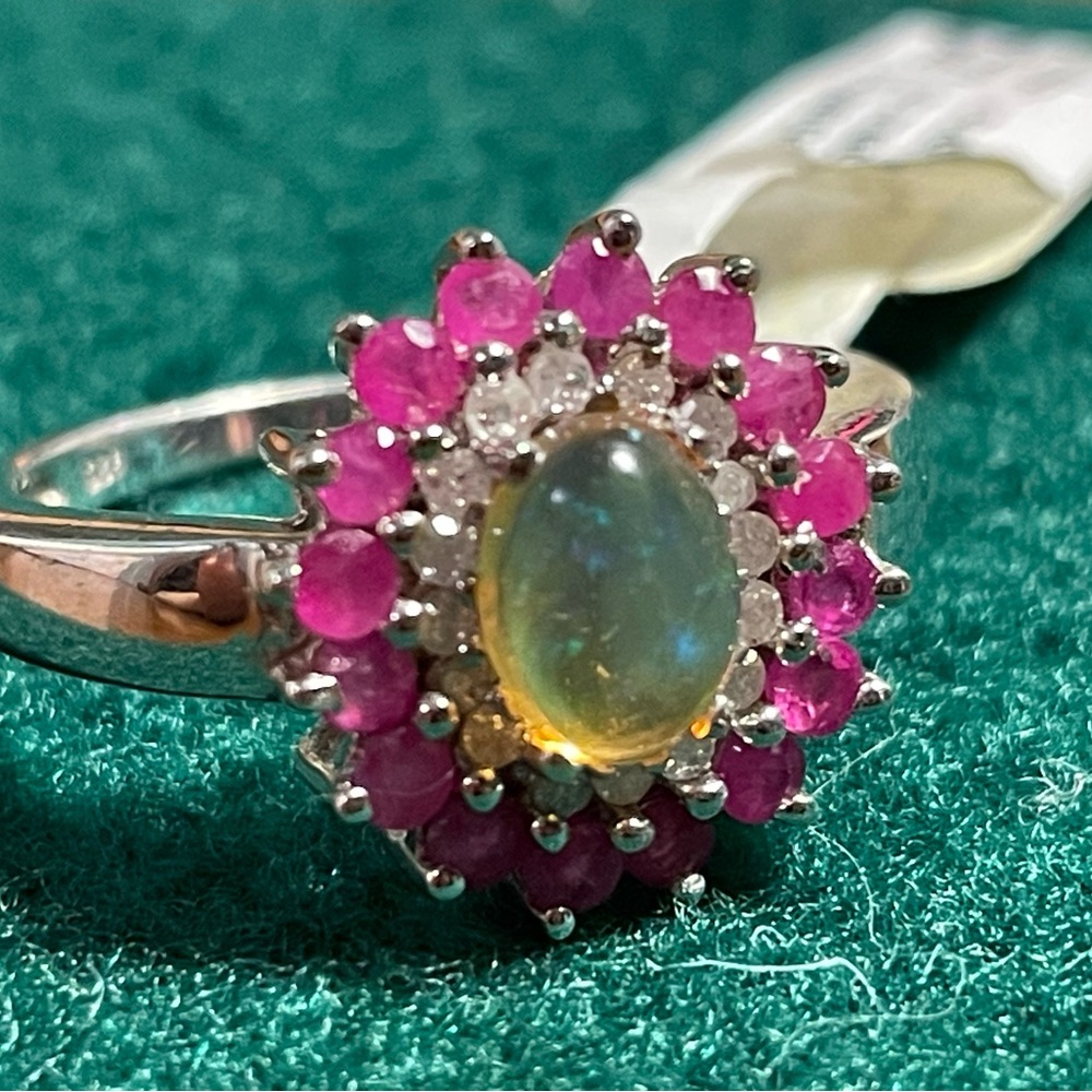 Real handcrafted gemstone ring Rthop ruby and wd. Handmade - Picture 8 of 13